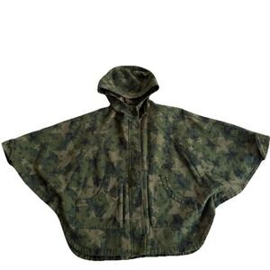 Zara Kids Girls Camouflage Camo Star Cape Cotton Hooded Sz 7/8